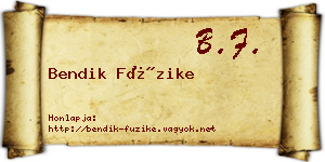 Bendik Füzike névjegykártya